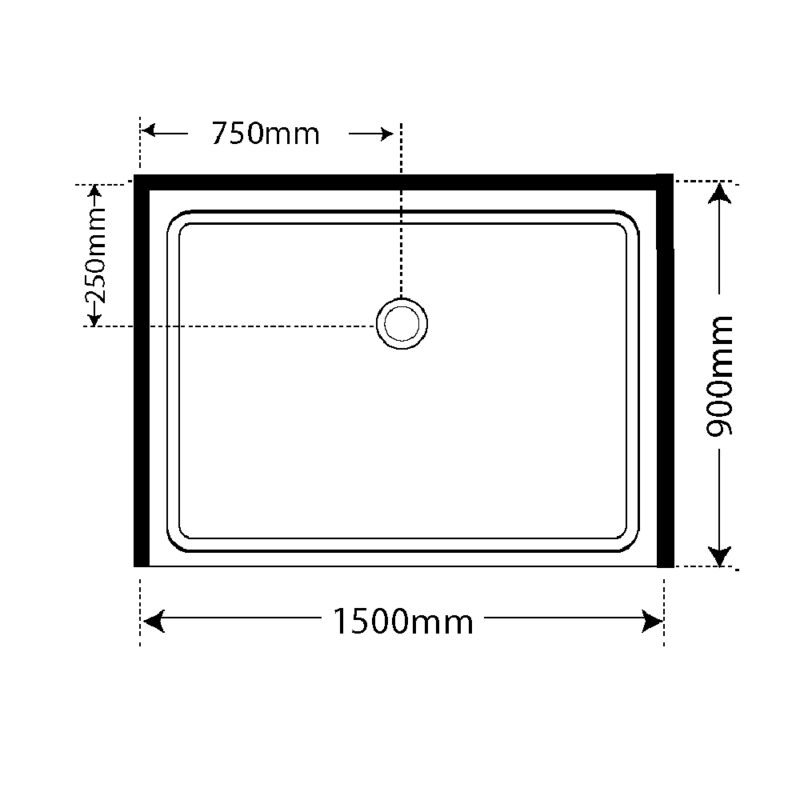Premier Frameless Alcove Sliding Door Shower 900x1500x900 Symphony Showers